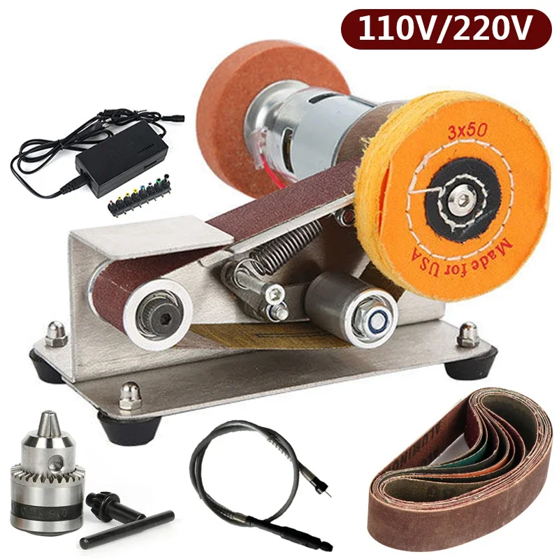 Woodworking Tool Stores - Multifunctionele roestvrijstalen mini-schuurbandmachine Vaste hoek polijstmachine