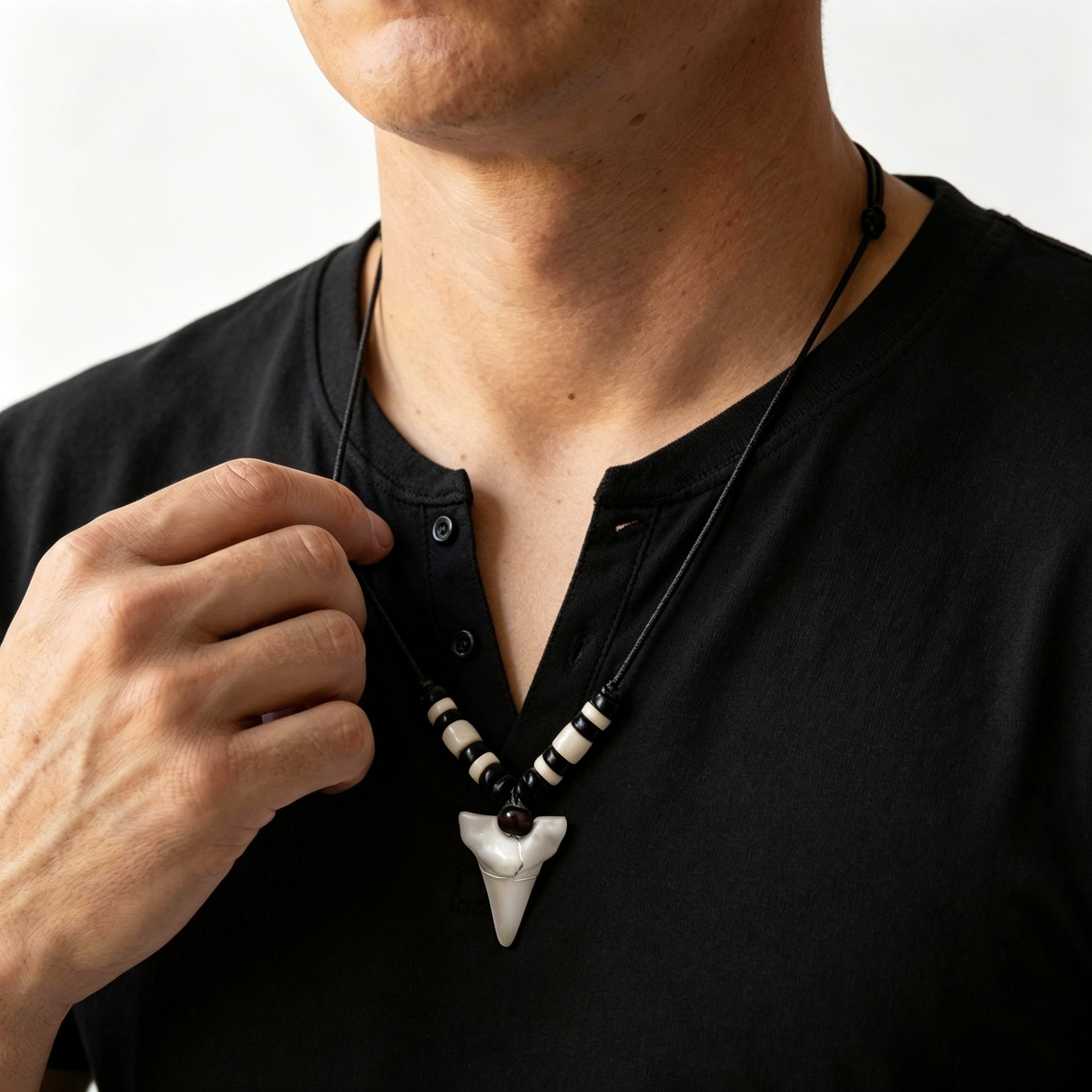 Woodworking Nc - Imitatie Haaien-Tanden Hanger Ketting voor Mannen,