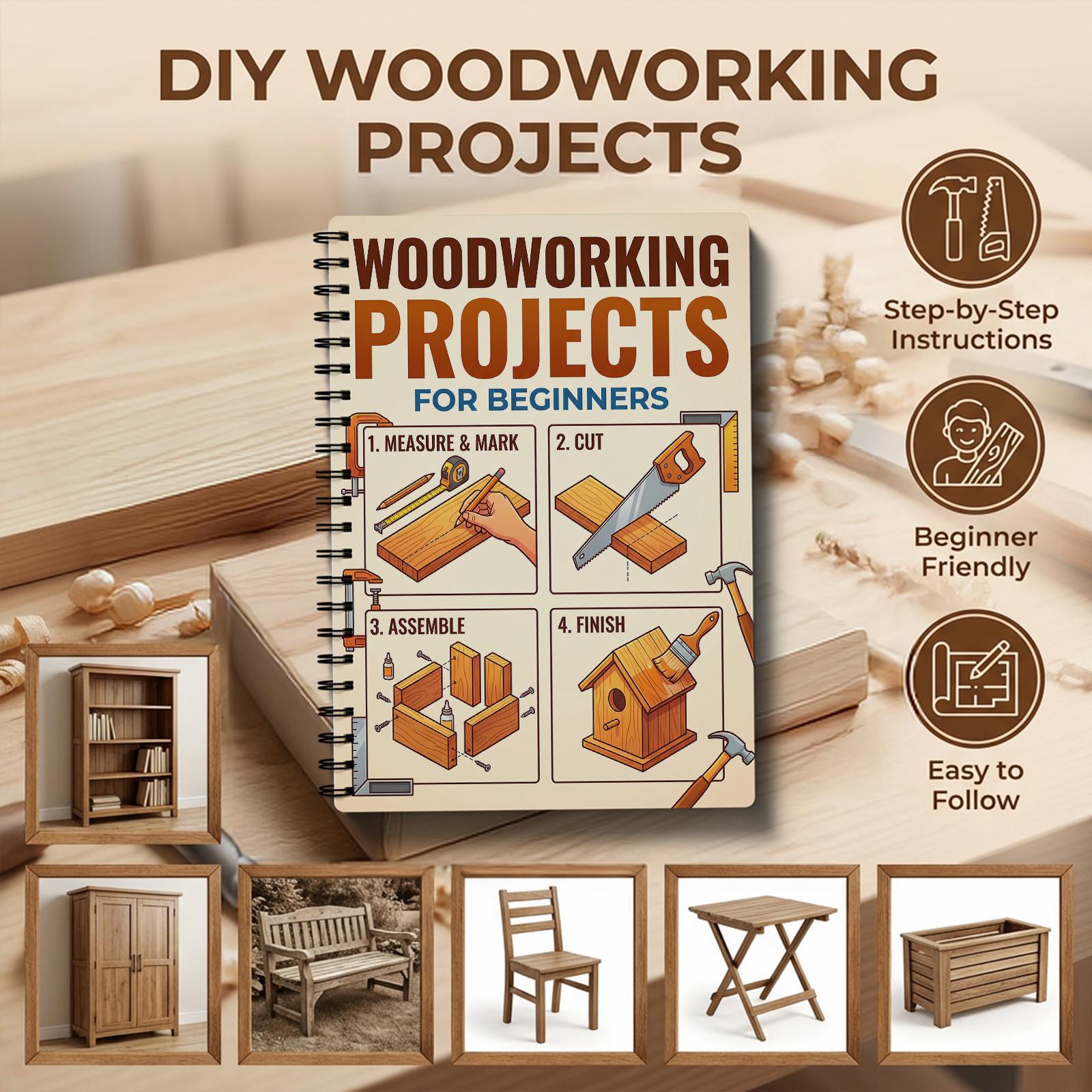Woodworking For Beginners - Houtbewerkingsboek voor beginners Eenvoudige praktische projecten
