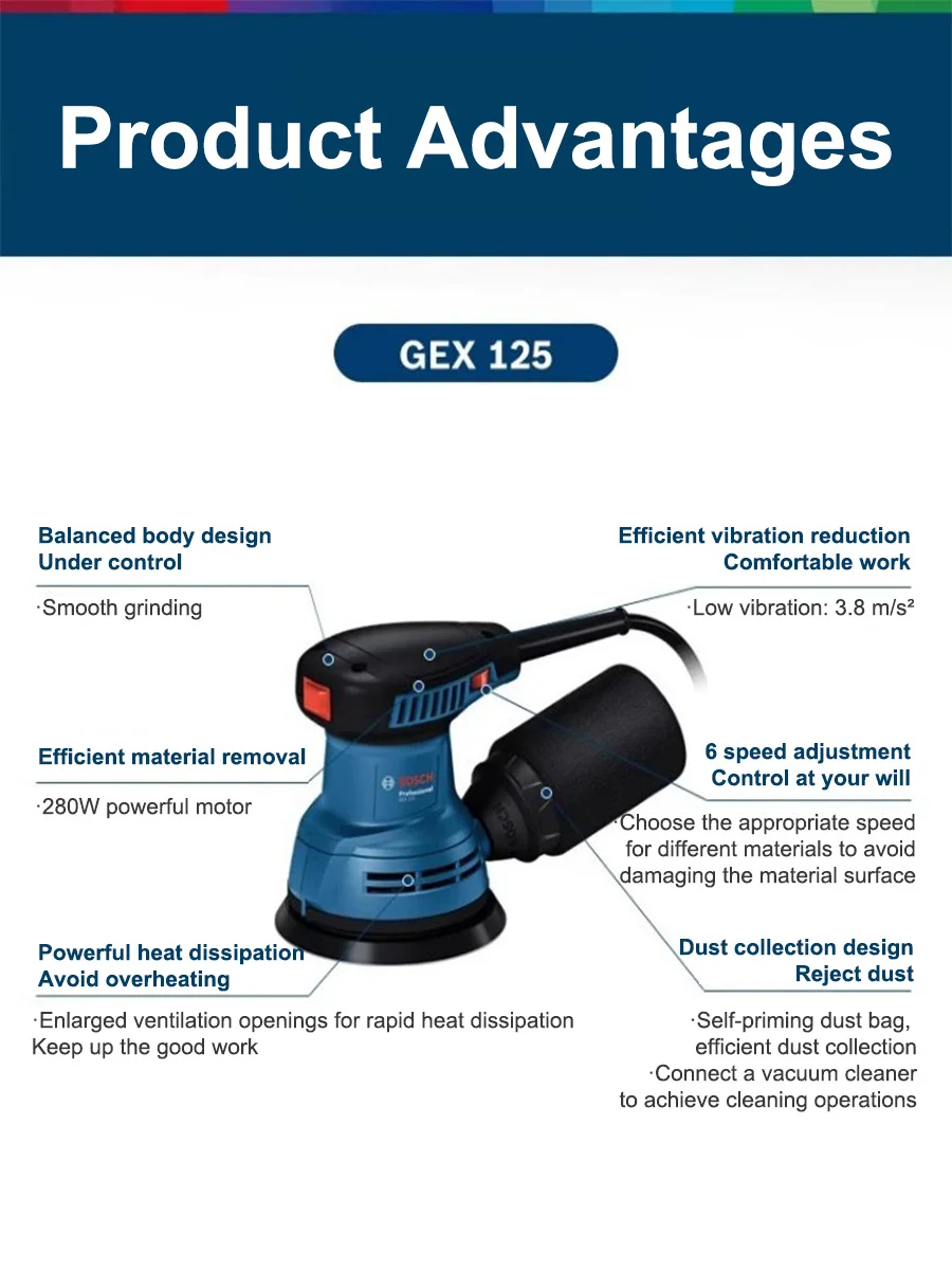 Bosch GEX125 280W Multifunctio - Woodworking Machinery recensie en prijs