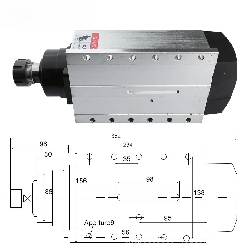 6KW vierkante windas met flens - Woodworking Machinery recensie en prijs