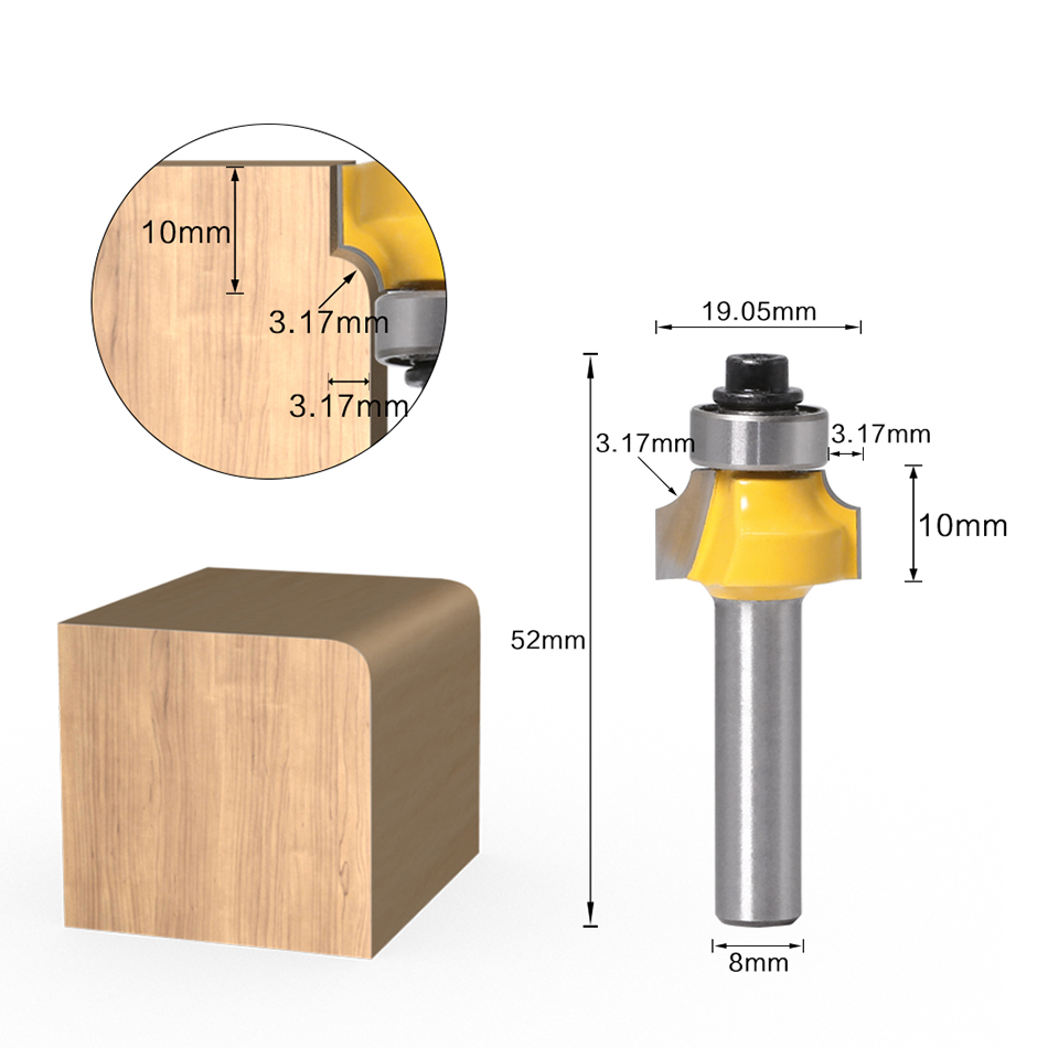 8mm schacht ronde hoekfrees me - Woodworking Nc recensie en prijs