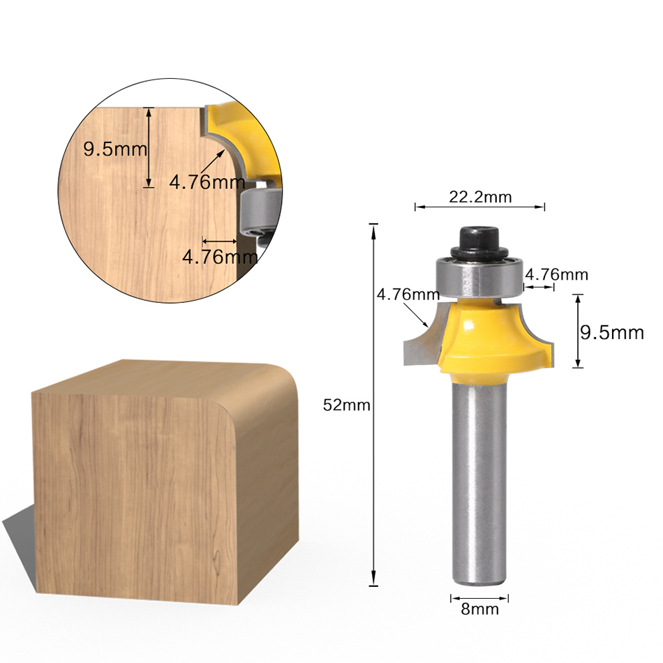 8mm schacht ronde hoekfrees me - Woodworking Nc recensie en prijs