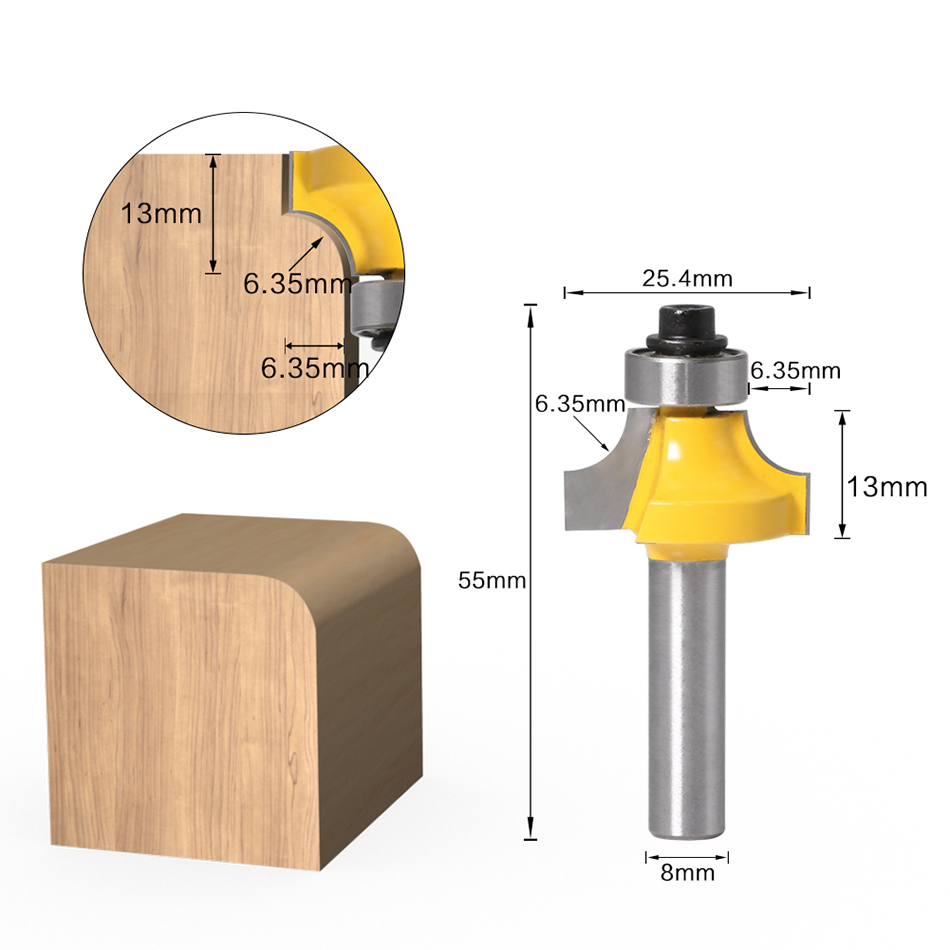 8mm schacht ronde hoekfrees me - Woodworking Nc recensie en prijs