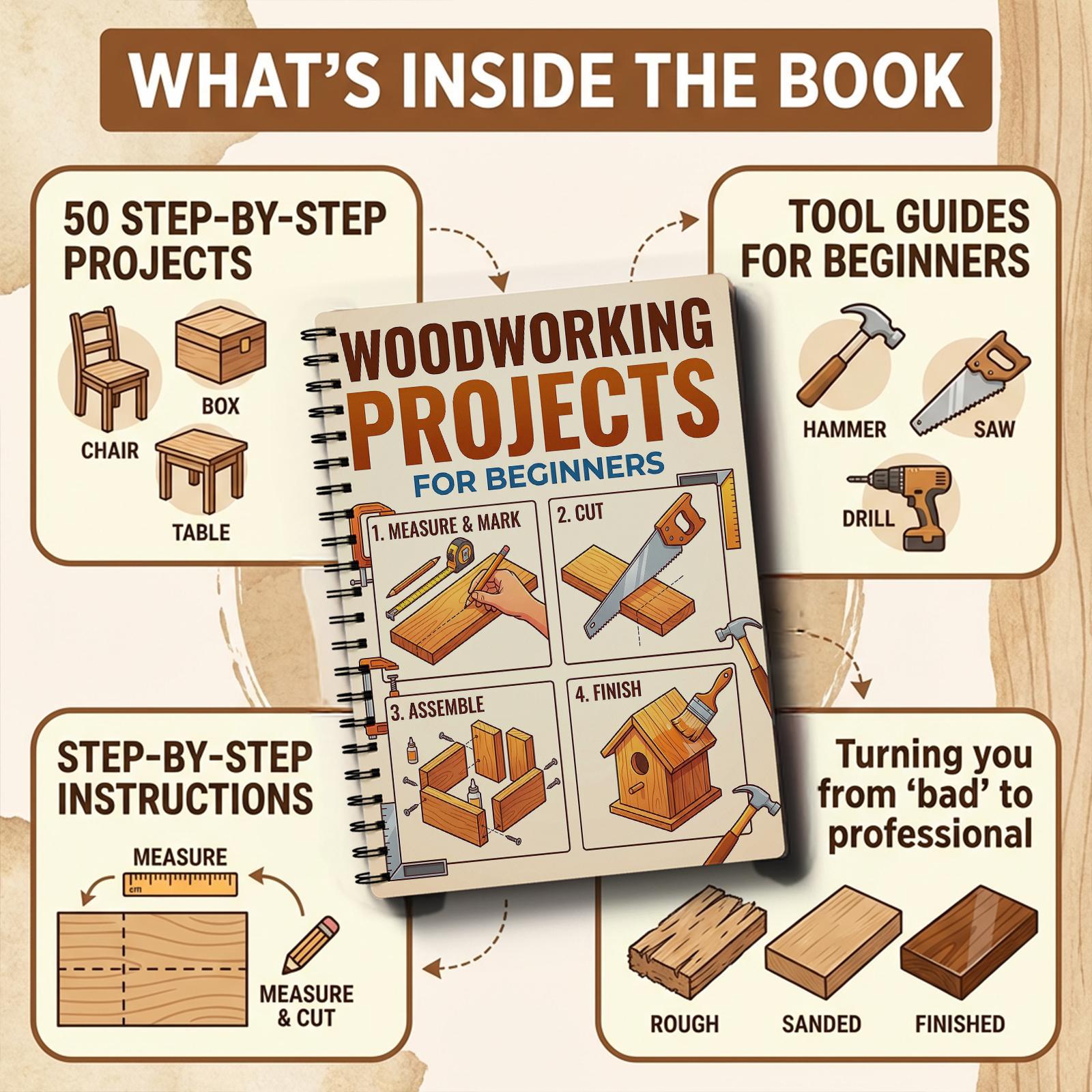Houtbewerkingsboek voor beginn - Woodworking For Beginners recensie en prijs